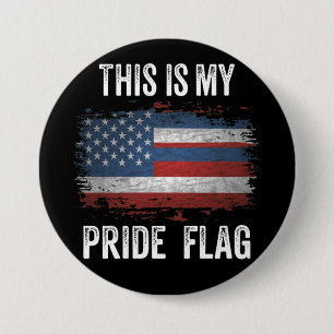 Macaron Rond 7,6 Cm C'Est Mon Drapeau De Fierté USA 4 juillet Américai