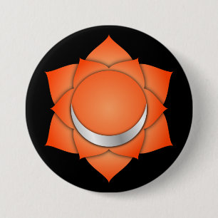 Macaron Rond 7,6 Cm Chakra Orange Sacral Zen Yoga Méditation spirituel