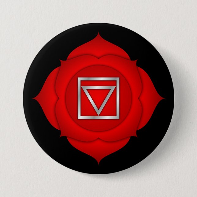 Macaron Rond 7,6 Cm Chakra Red Root Zen Yoga Méditation spirituelle (Devant)