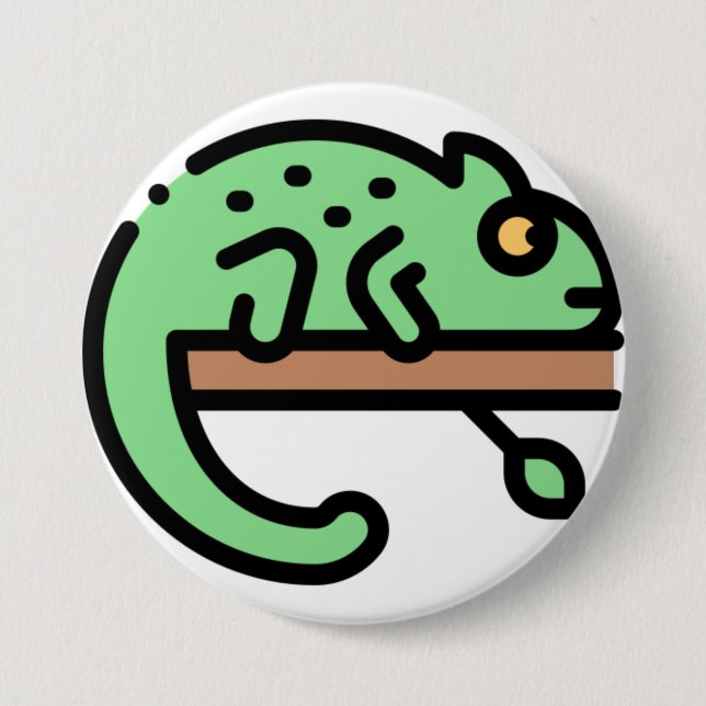 Macaron Rond 7,6 Cm Chameleon (Devant)