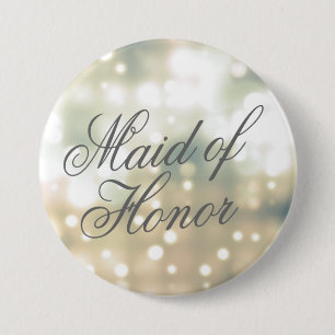Macaron Rond 7,6 Cm Champagne Glow Maid of Honor Button Pin