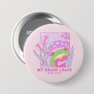 Macaron Rond 7,6 Cm Champignons et grenouilles mignons - My Heart Leap