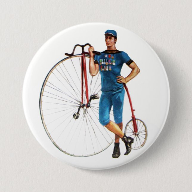 Macaron Rond 7,6 Cm Championnat vintage de vélo (Devant)