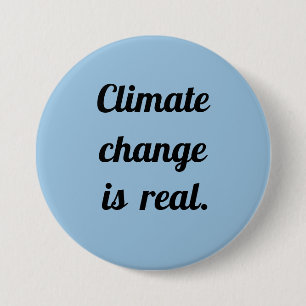 Macaron Rond 7,6 Cm Changement climatique : Bouton bleu clair