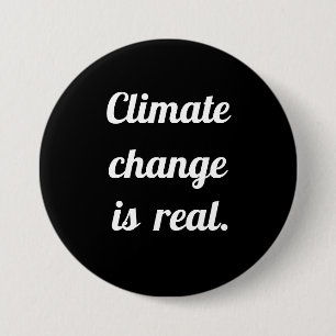Macaron Rond 7,6 Cm Changement climatique : Bouton noir