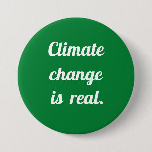 Macaron Rond 7,6 Cm Changement climatique : Bouton vert