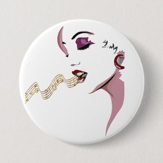 Macaron Rond 7,6 Cm chanteur de l'insigne de joie