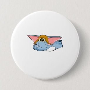 Macaron Rond 7,6 Cm Chapeau de pilote d'éléphant