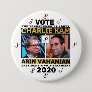 Macaron Rond 7,6 Cm Charlie Kam / Arin Vahanian pour le président 2020