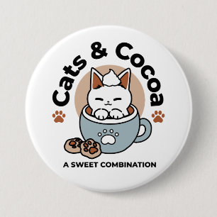 Macaron Rond 7,6 Cm Chat adorable en Mug Conception de vacances - Chat