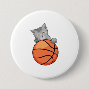 Macaron Rond 7,6 Cm Chat avec basket