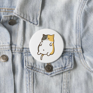 Macaron Rond 7,6 Cm Chat calicot dodu - Autocollant Kawaii
