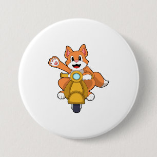 Macaron Rond 7,6 Cm Chat comme Biker avec Scooter.PNG