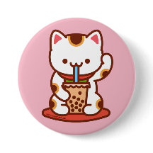 Chat drôle - Bouton - MANEKI-NEKO BOBA KIT-THÉ