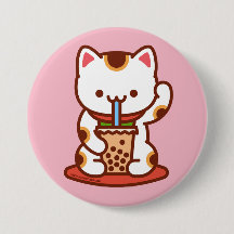Chat drôle - Bouton - MANEKI-NEKO BOBA KIT-THÉ
