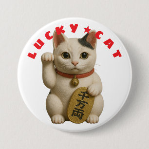 Macaron Rond 7,6 Cm Chat japonais Lucky Charm