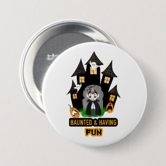 Macaron Rond 7,6 Cm Château de Dracula Halloween mignon