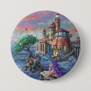 Macaron Rond 7,6 Cm Château de Mermaid