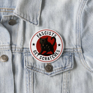 Macaron Rond 7,6 Cm Chats contre les fascistes