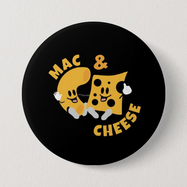 Macaron Rond 7,6 Cm Cheese Mac & Cheese Drôle Idée cadeau (Devant)