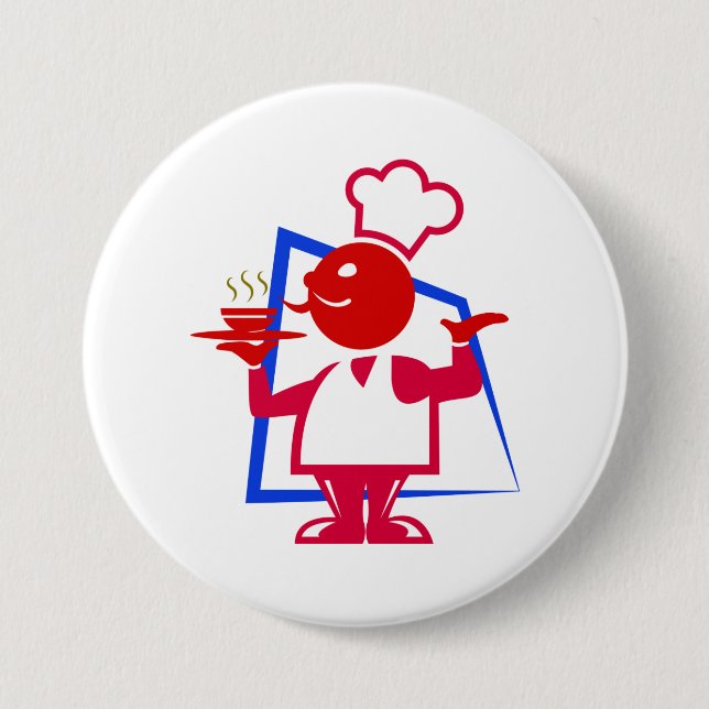 Macaron Rond 7,6 Cm Chef (Devant)