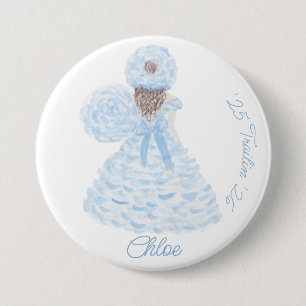 Macaron Rond 7,6 Cm Chemin bleu Azalea