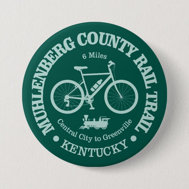 Macaron Rond 7,6 Cm Chemin de fer du comté de Muhlenberg (cyclisme) (Devant)