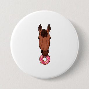 Macaron Rond 7,6 Cm Cheval avec beigne