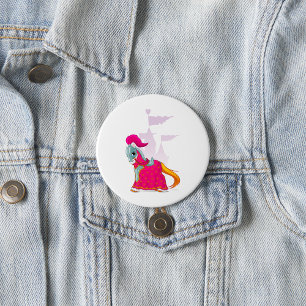 Macaron Rond 7,6 Cm Cheval de Chevalier médiéval en Imaginaire d'Armor