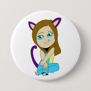 Macaron Rond 7,6 Cm chibi catgirl