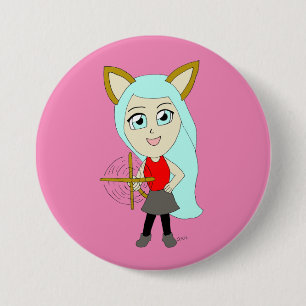 Macaron Rond 7,6 Cm chibi catgirl
