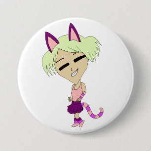 Macaron Rond 7,6 Cm chibi catgirl