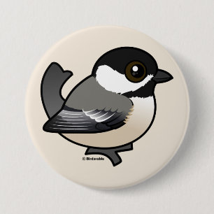 Macaron Rond 7,6 Cm Chickadee Noir-couvert