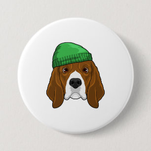 Macaron Rond 7,6 Cm Chien avec Beanie