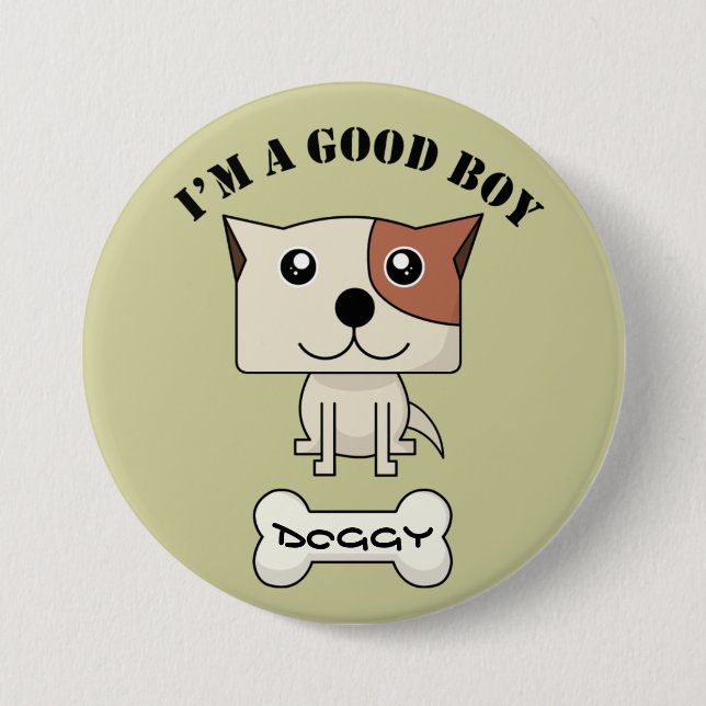 Macaron Rond 7,6 Cm Chien Button12 (Devant)