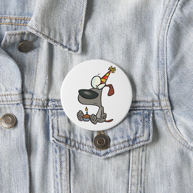 Macaron Rond 7,6 Cm Chien d'anniversaire (Créateur téléchargé)