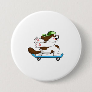 Macaron Rond 7,6 Cm Chien en Skate avec Skateboard