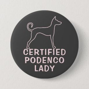 Macaron Rond 7,6 Cm Chien podenco rose personnalisé