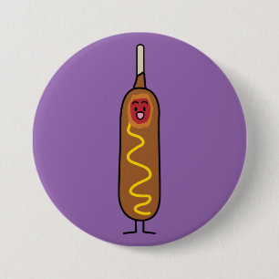 Macaron Rond 7,6 Cm chiens de saucisse frits de moutarde de corndog de