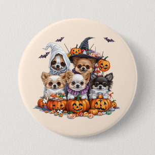 Macaron Rond 7,6 Cm Chiens d'Halloween Chihuahua