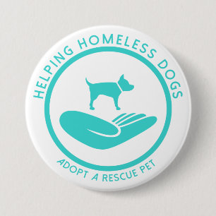 Macaron Rond 7,6 Cm "Chiens sans abri de aide "