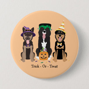 Macaron Rond 7,6 Cm Chiens Trick Or Treat Dans Des Costumes D'Hallowee