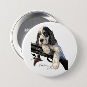 Macaron Rond 7,6 Cm Chiot anglais Setter