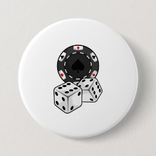 Macaron Rond 7,6 Cm Chip & Dice pour Poker