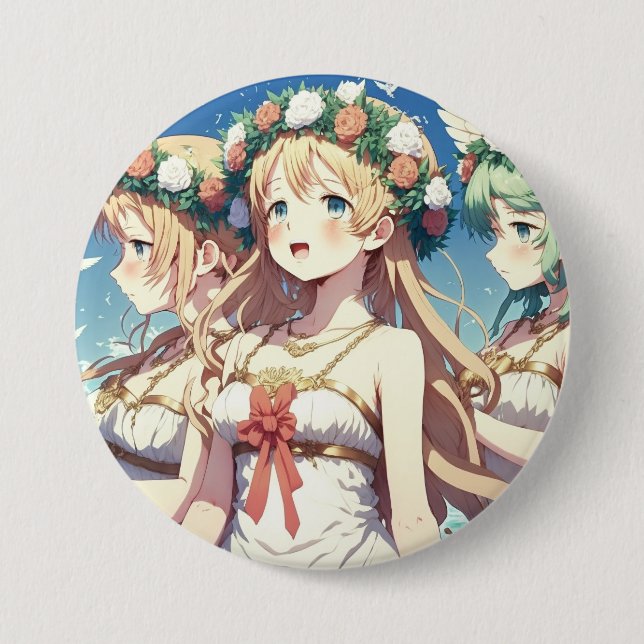 Macaron Rond 7,6 Cm Choeur d'anime (Devant)