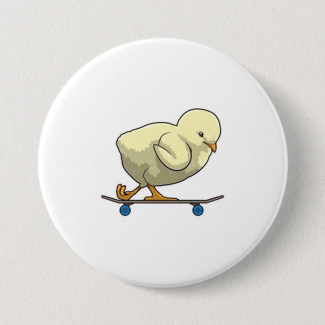 Macaron Rond 7,6 Cm Choisir comme patineur avec skateboard (Devant)