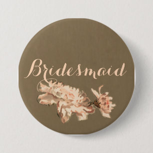 Macaron Rond 7,6 Cm Chrysanthemums in a Bottle Bridesmaid Button