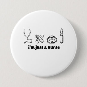 Macaron Rond 7,6 Cm Citation d'infirmière drôle Design d'art en ligne 