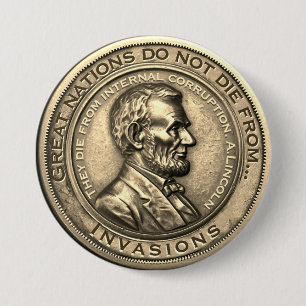 Macaron Rond 7,6 Cm Citations de Great Abraham Lincoln