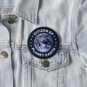 Macaron Rond 7,6 Cm Citoyen de la planète Terre